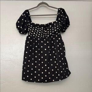 Abercrombie & Fitch Black and White Polka Dot Mini Dress